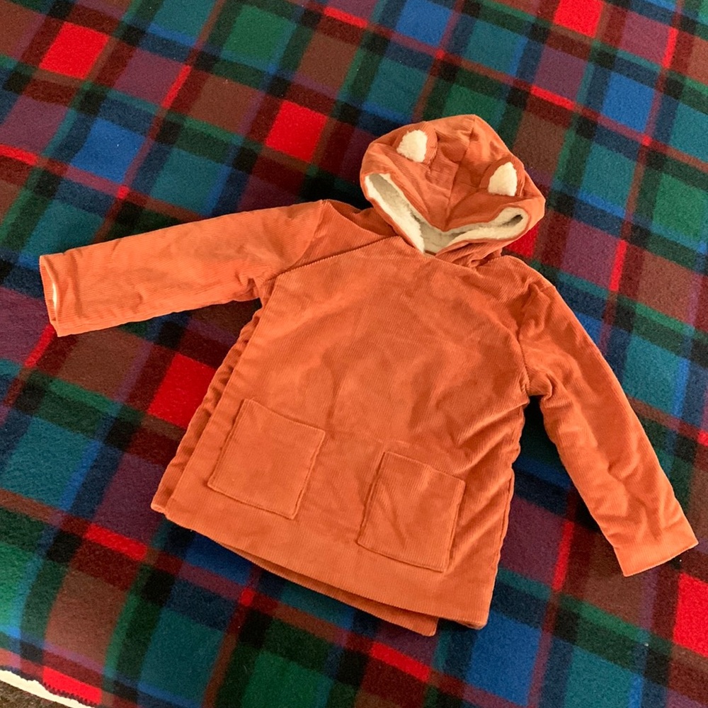 Hanna Andersson fox jacket Sherpa lined corduroy orange brown - Picture 4 of 16